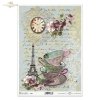 cups, old clock, cup, rose, roses, retro, background, vintage, tea time, all in retro style, letter, Eifel tower, flowers